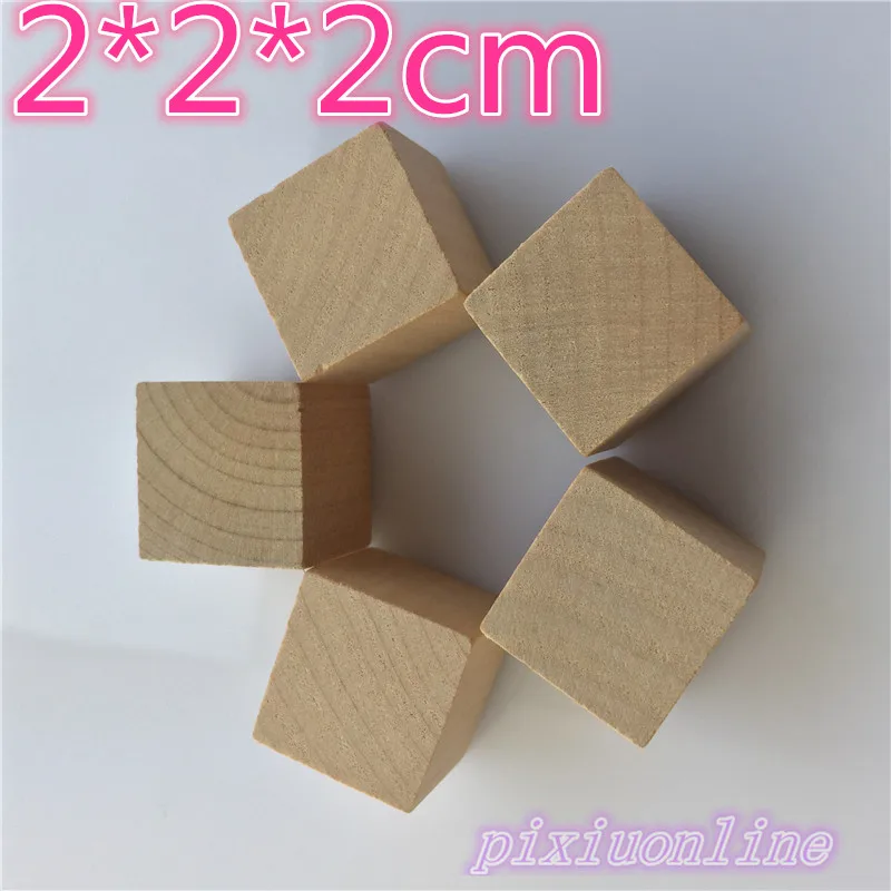 5pcs J136 Locust Wooden Block Natural Square 2*2*2cm Polished no Burr Model