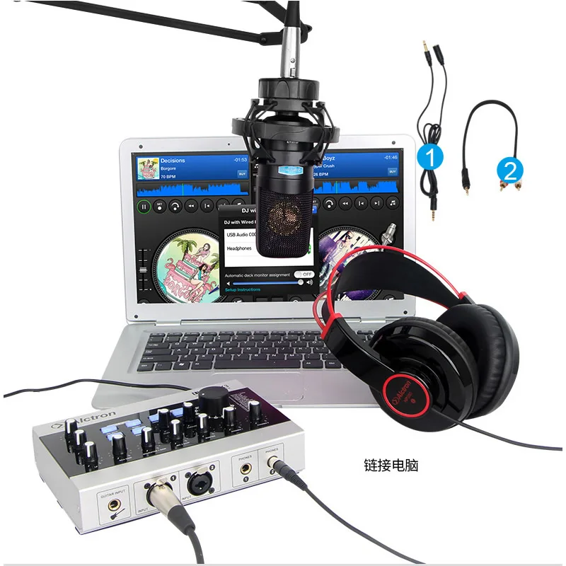 Alctron U16K MK3 USB аудио запись Интерфейс микрофон Внешняя звуковая карта усилитель с