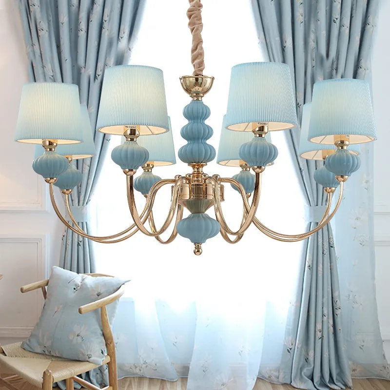 Нордическая детская люстра лампа синий оттенок современная детская спальня светодиодный светильник-Люстра для мальчиков и девочек теплый романтический фойе домашнее освещение