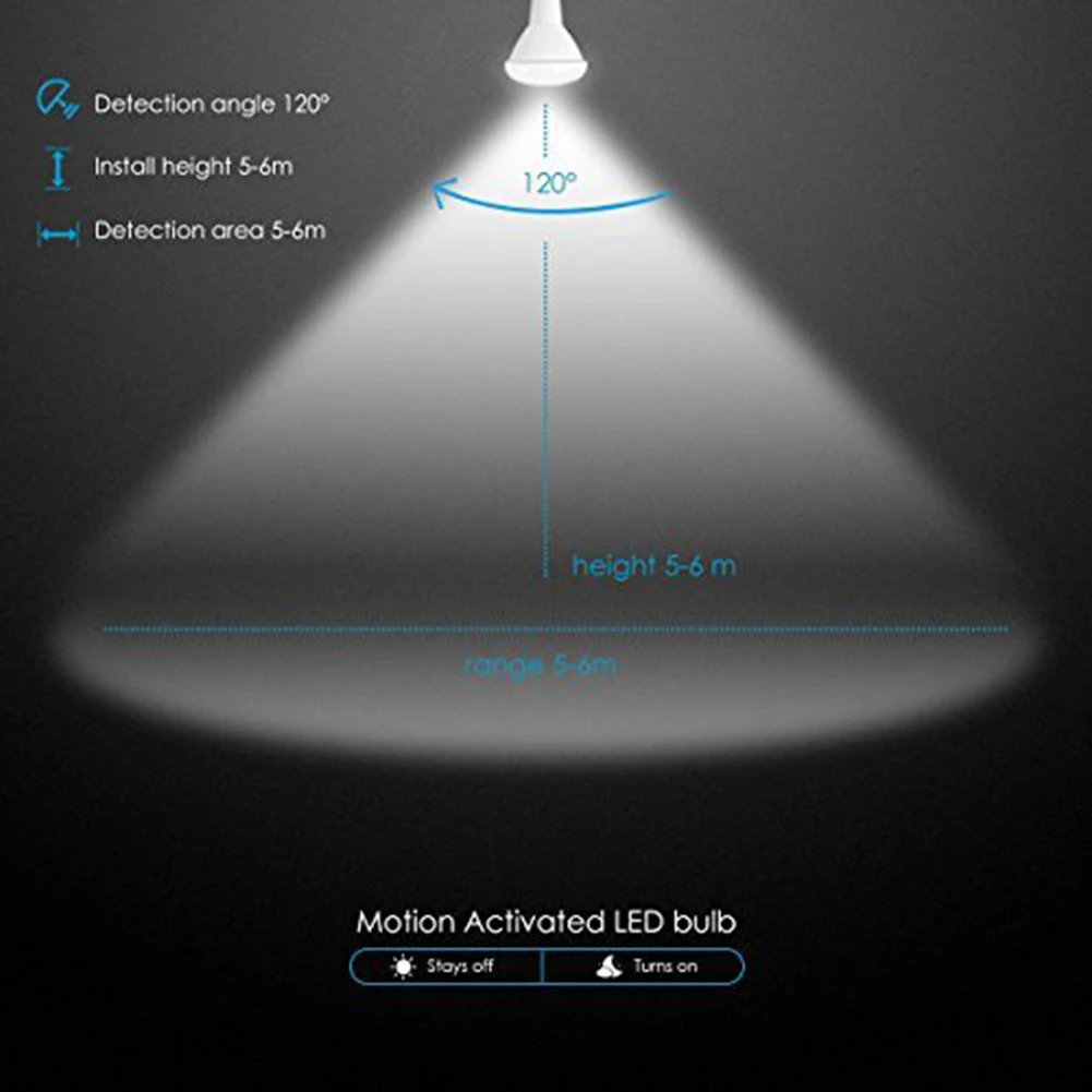Светодиодный светильник, умная лампа для человеческого тела, SMD шаровая лампа высокой яркости Индукционная грушевидная лампочка BR30