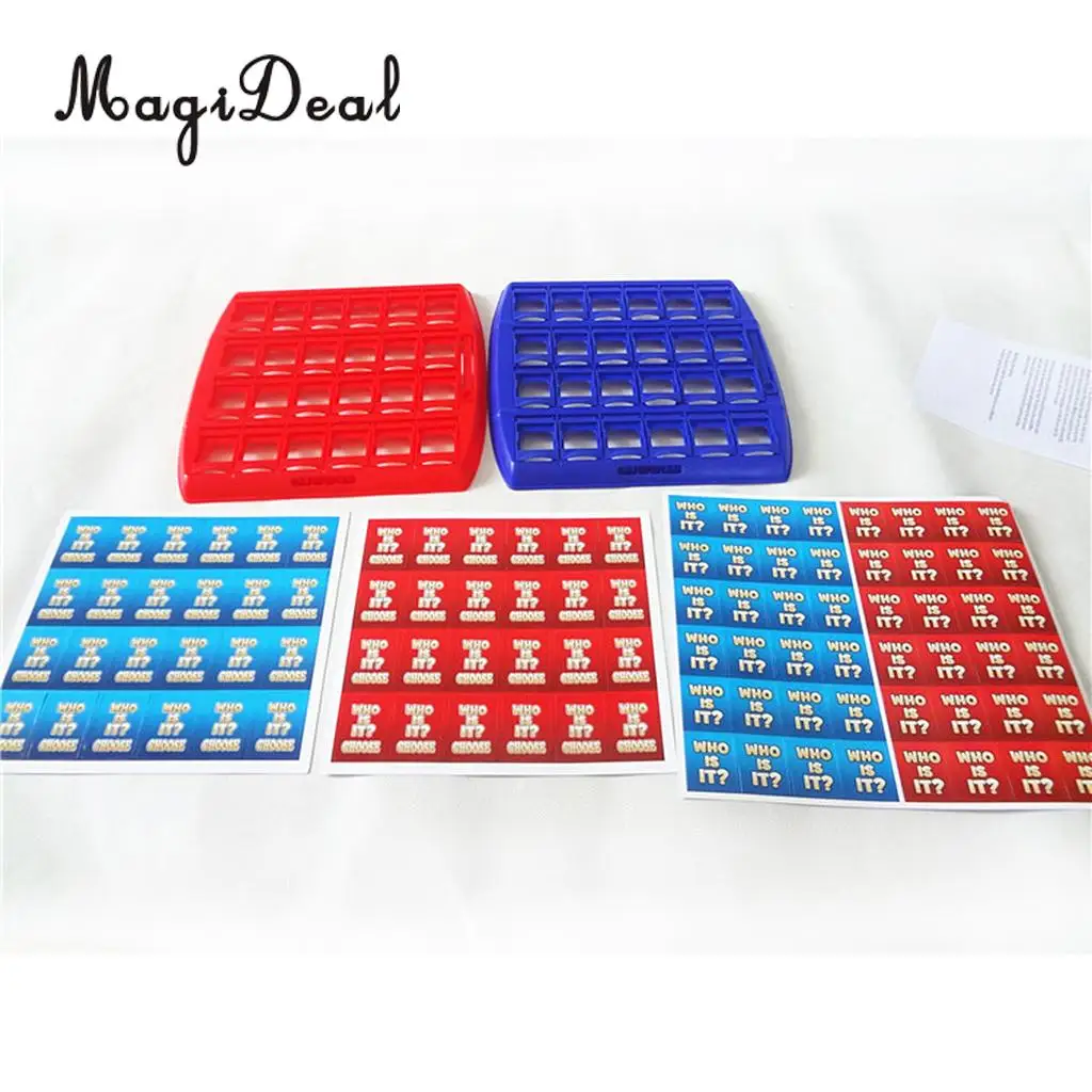 MagiDeal Multicolor Plastic Folding Board Game Toy Who Is It Guessing Game Parent-Child Educational Toy Gifts Sets Observation