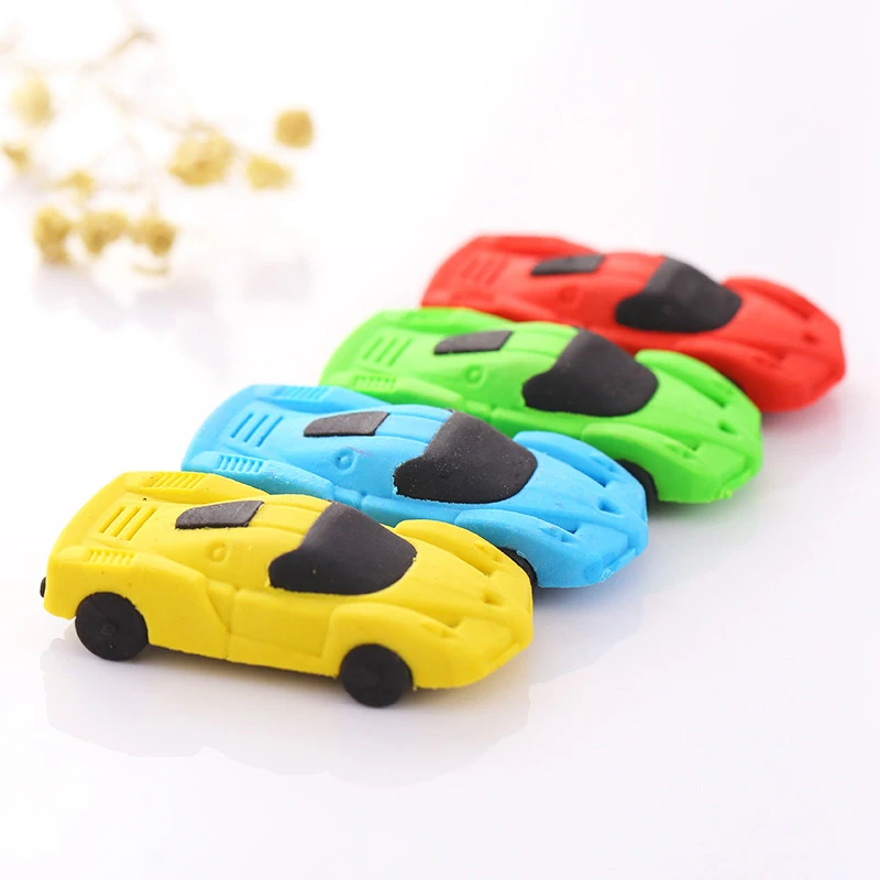 4Pcs Promotions Car Styling Pencil Eraser Students Writing Supplies