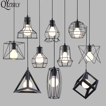 

Vintage Pendant Lights LED lights Industrial Pendant Lamp Iron Cage Lampshade Lustres Luminaire Hanglamp Living Room Bar Fixture
