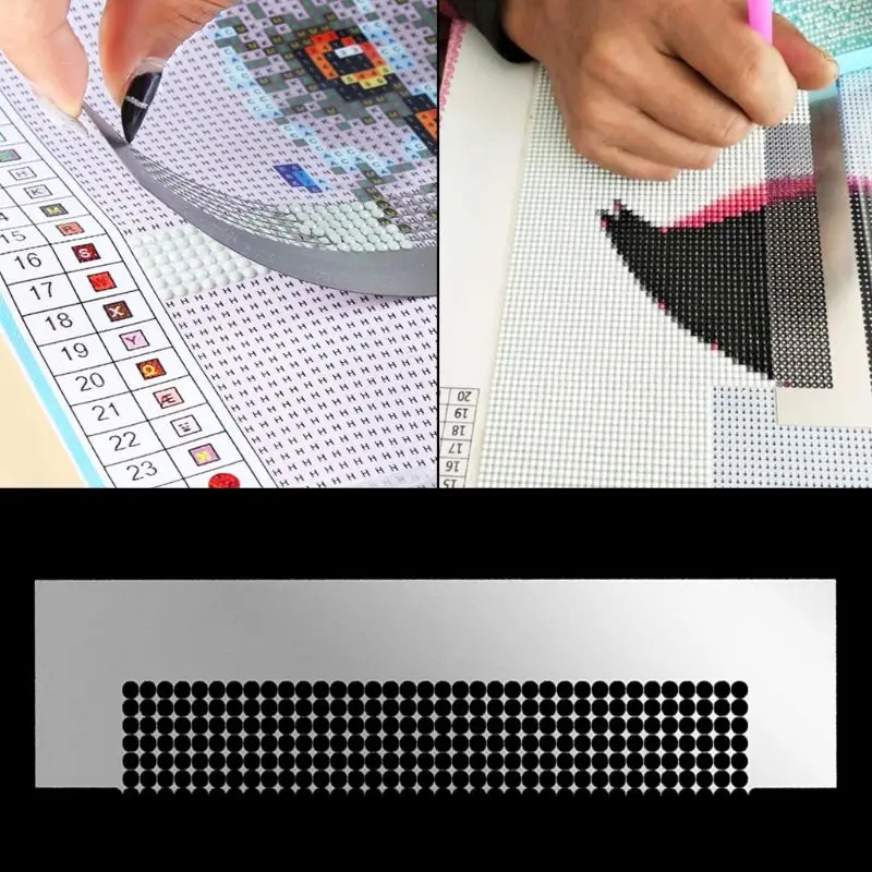 

Round Rhinestones Painting Aid Stainless Steel Ruler DIY Mosaic Pictures Craft Homemade Diamond Painting Auxiliary Tool