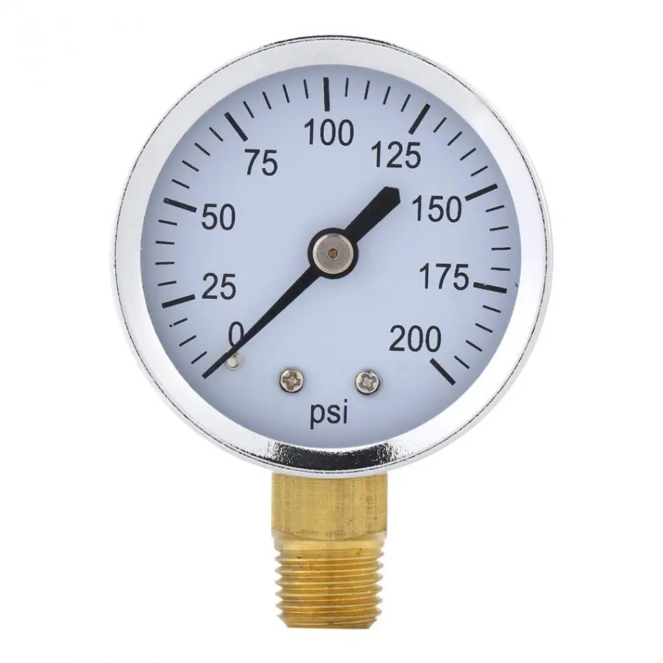 

Metal Pressure Gauge For Fuel Air Oil Liquid Water 0-200psi 1/4 NPT Thread Mount Hydraulic Pressure Gauge Meter Measuring Tool