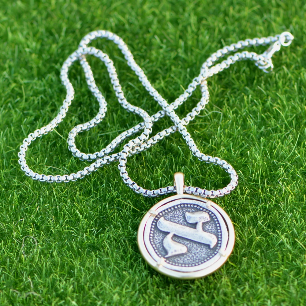 Tkuamigo израильское ожерелье металла иврит начальной кулон Цепочки и ожерелья s Ханука подарок челнока A287
