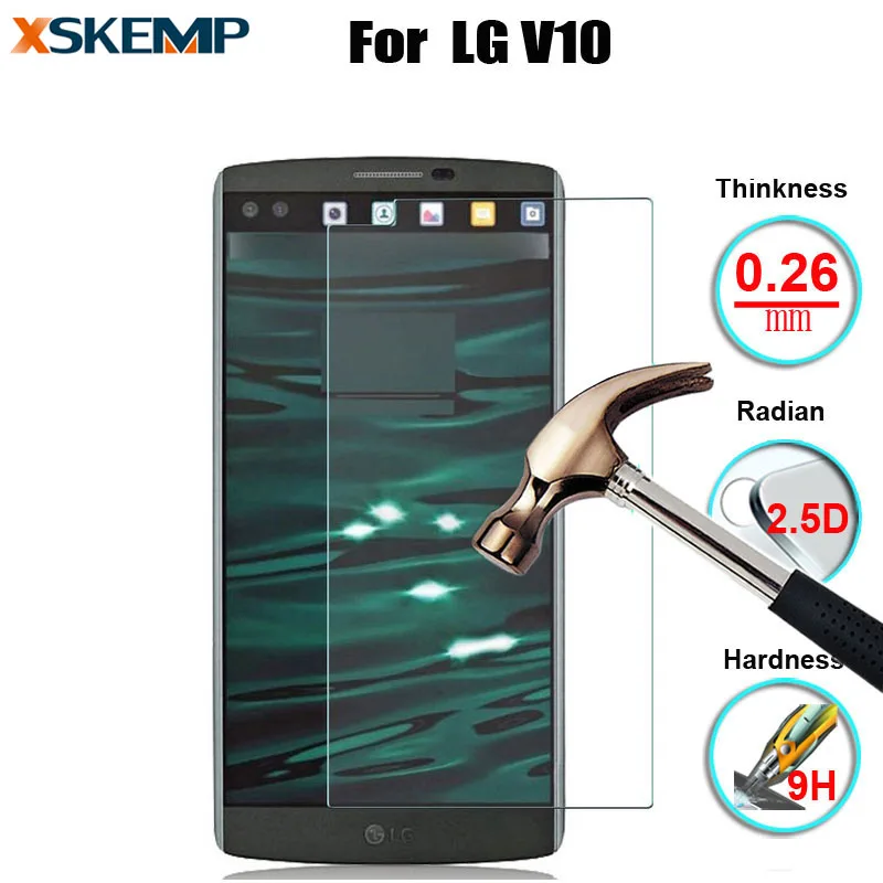 Front Screen Protector Protective Guard Film For LG V10 H961 H962 H900 H901 VS990 Premium Glossy 9H 0.26MM Tempered Glass | Мобильные