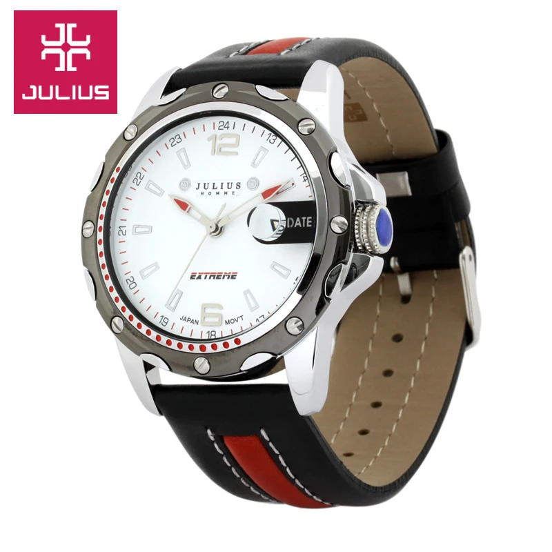 Top Julius Men's Homme Wrist Watch Assorted Colors Fashion Hours Dress Sport Retro Leather Student Boy Birthday Father's Gift Top Julius Men's Homme Wrist Watch Assorted Colors Fashion Hours Dress Sport Retro Leather Student Boy Birthday Father's Gift