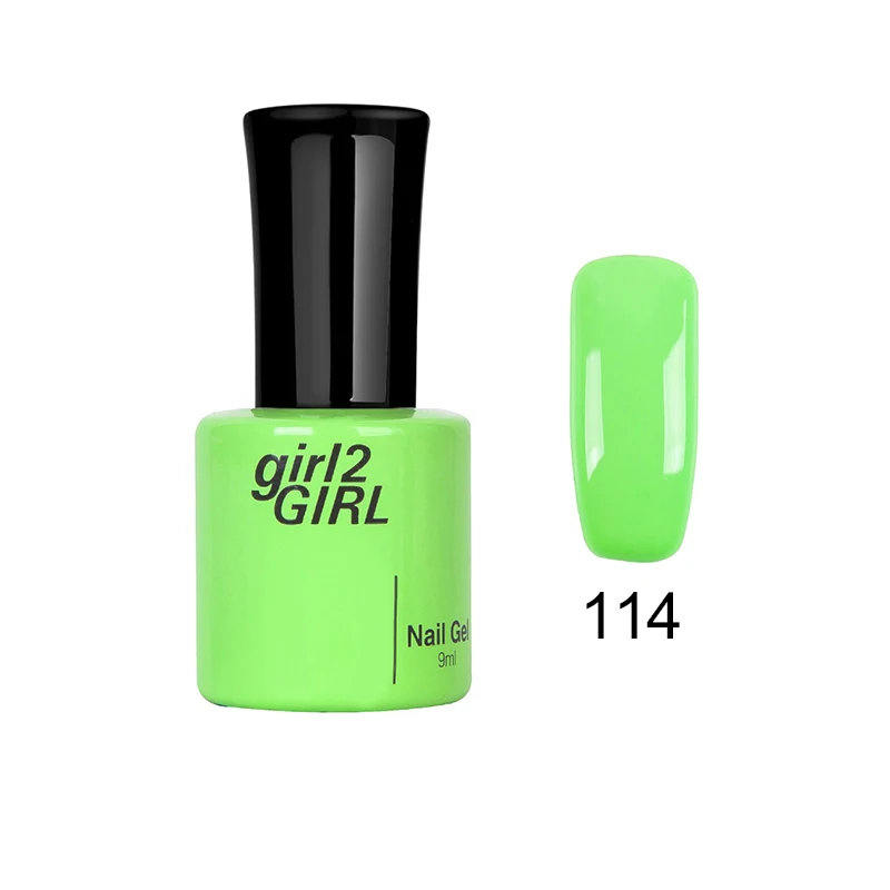 Гель-лак для ногтей GIRL2GIRL, долговечный УФ-лак для замачивания, цветные флаконы, Гель-лак зеленого цвета - Цвет: CODE-114