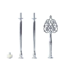 3 ярусный торт Тарелка стенд(пластина не включает) ручка Тимбо Форма фитинг Металл Свадебная вечеринка серебро Золотой