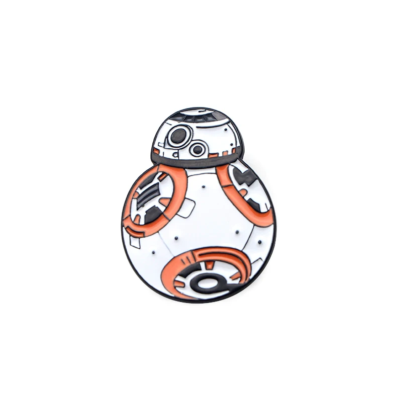 P2597 Dongmanli крутой BB-8 робот эмалированные булавки и броши для женщин и мужчин Нагрудный значок для рюкзака подарки