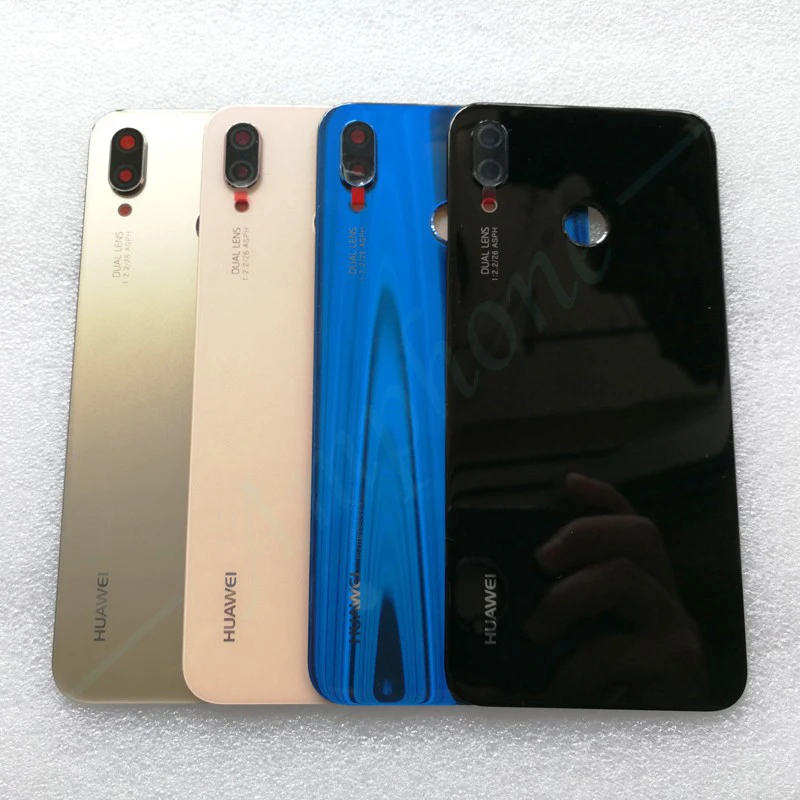 Новая задняя крышка из закаленного стекла для huawei P20 Lite, запасные части, задняя крышка батареи, корпус+ рамка для камеры