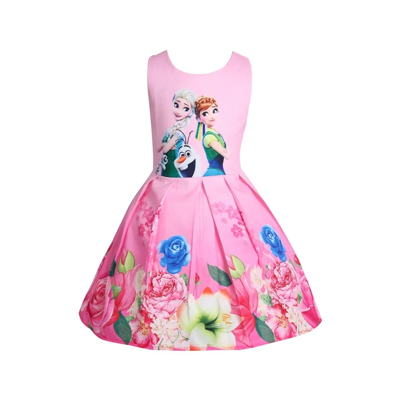 

3 Color Girls Dress Summer Cosplay Elsa Anna Princess Dresses For Girls Birthday Gift Costume Dress 2-8 Years Children Clothing