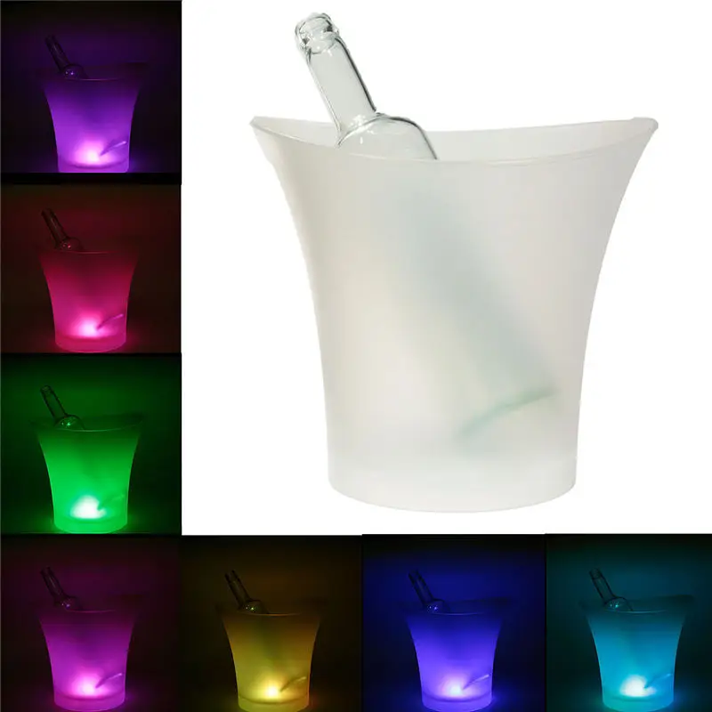 5L Ice Wine Bucket 7 Colors LED RGB Light Changeable Champagne Beverage
