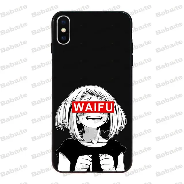 Babaite Sugoi Senpai Anime Waifu Black Soft Phone Cover For Iphone