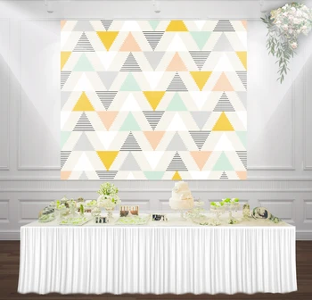 

HUAYI Triangle Pattern newborn baby birthday party photography backdrop background for baby shower xt-7565