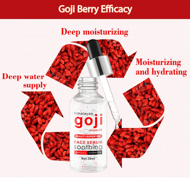 30ML Goji Serum Anti-Wrinkle Face Serum with Hyaluronic Acid and Vitamin E- Organic Anti-Aging Serum for Face Eye Treatment