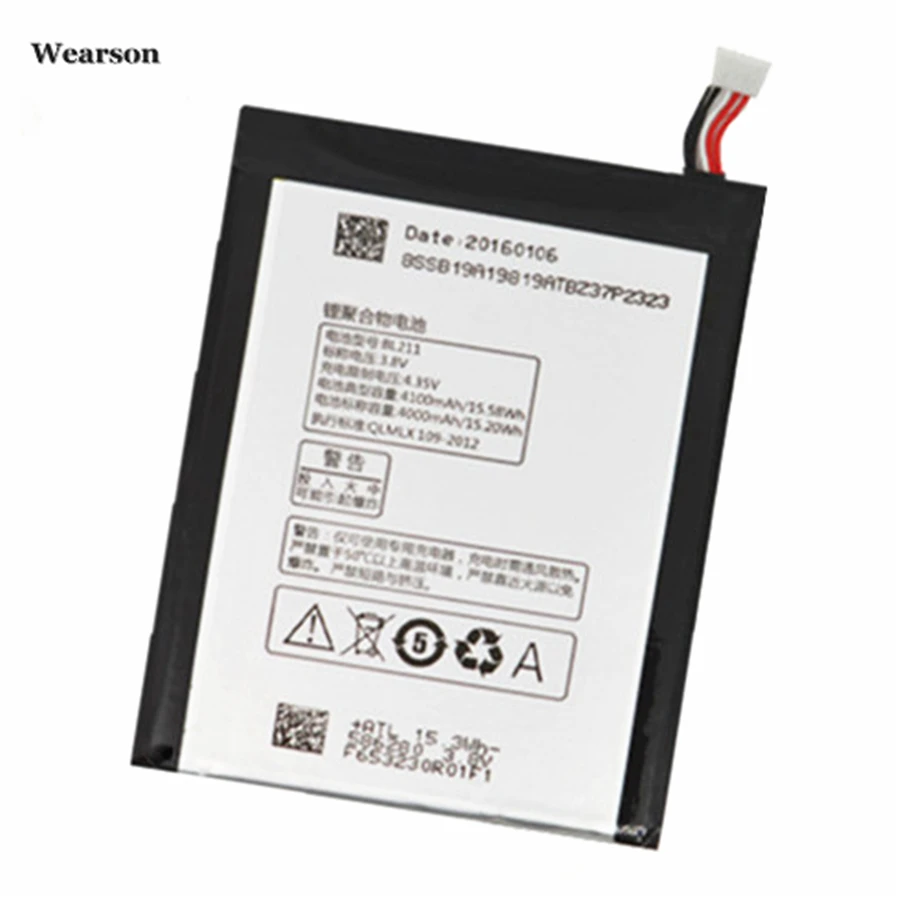 Wearson BL211 Battery For Lenovo P780 Battery Bateria Batterie Batterij 4100mAh Free Shipping to Russia