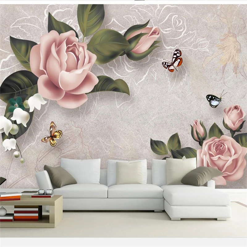 

wellyu papier peint wallpaper for walls 3 d Custom wallpaper European roses sofa TV wall wall papers home decor behang