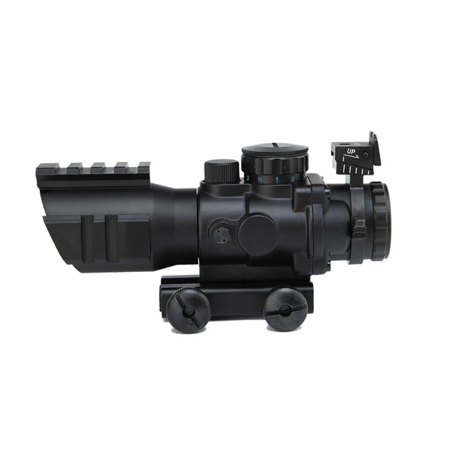 Охотничий прицел 4x32 ACOG Reflex тактический Красный Зеленый Синий оптика с подсветкой прицел с 20 мм ласточкин хвост тройной рельс