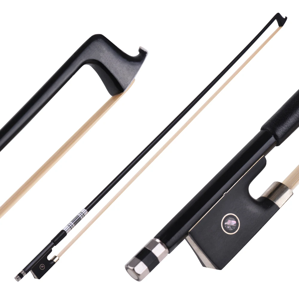 

4/4 Full Size Violin Bow Carbon Fiber Violin Fiddle Circle Style Bow Ebony Frog Violin Parts & Accessories