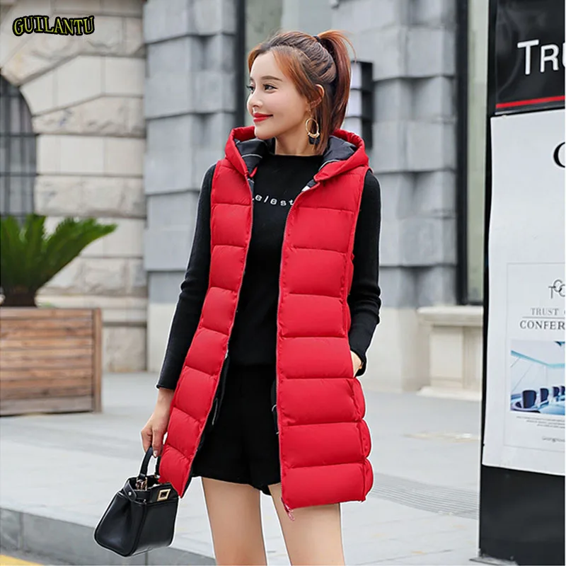 2019 fashion Hooded jacket Vest women can be worn inside and outside Coat lady autumn winter casual Sleeveless Cotton waistcoat