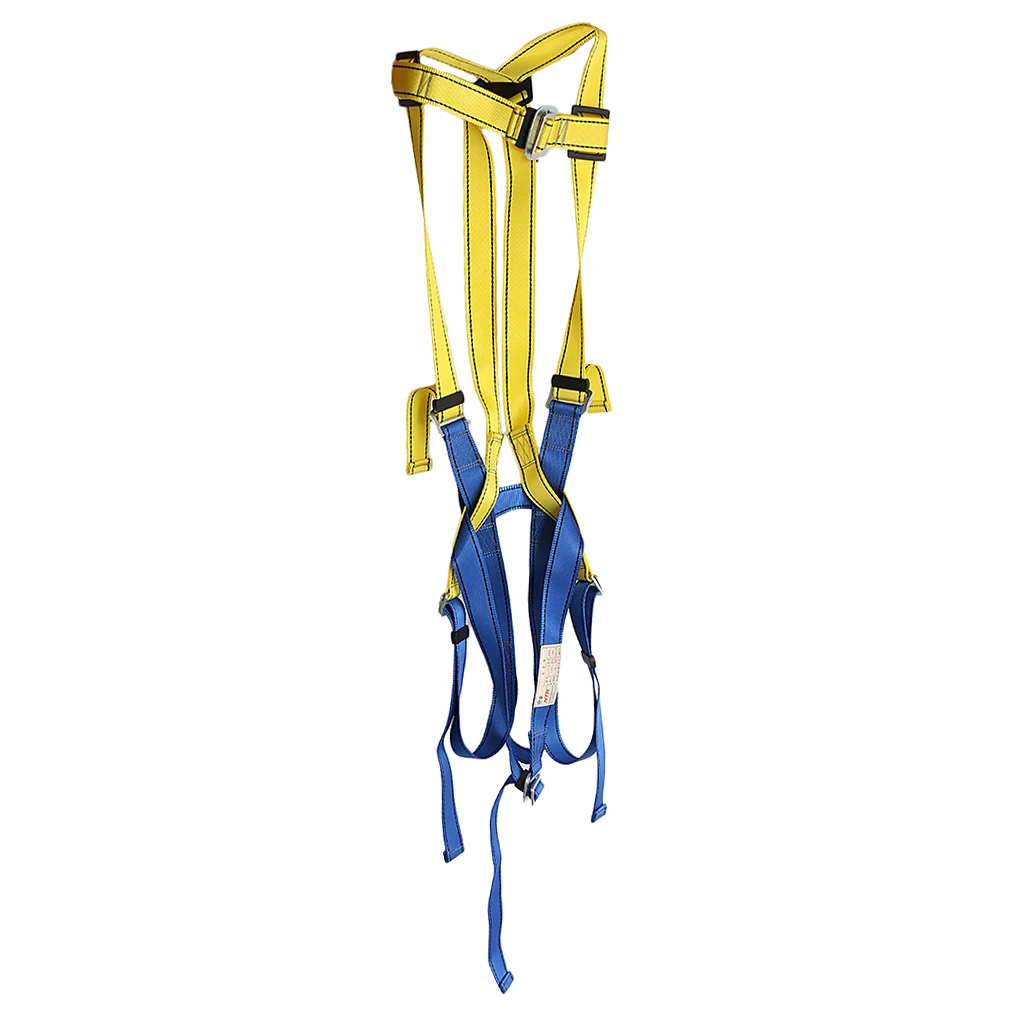 

Outdoor Sports Professional Full Body Rock Caving Climbing High Rappelling Safety Harness Unisex Seat Belt Gear Protection Blue