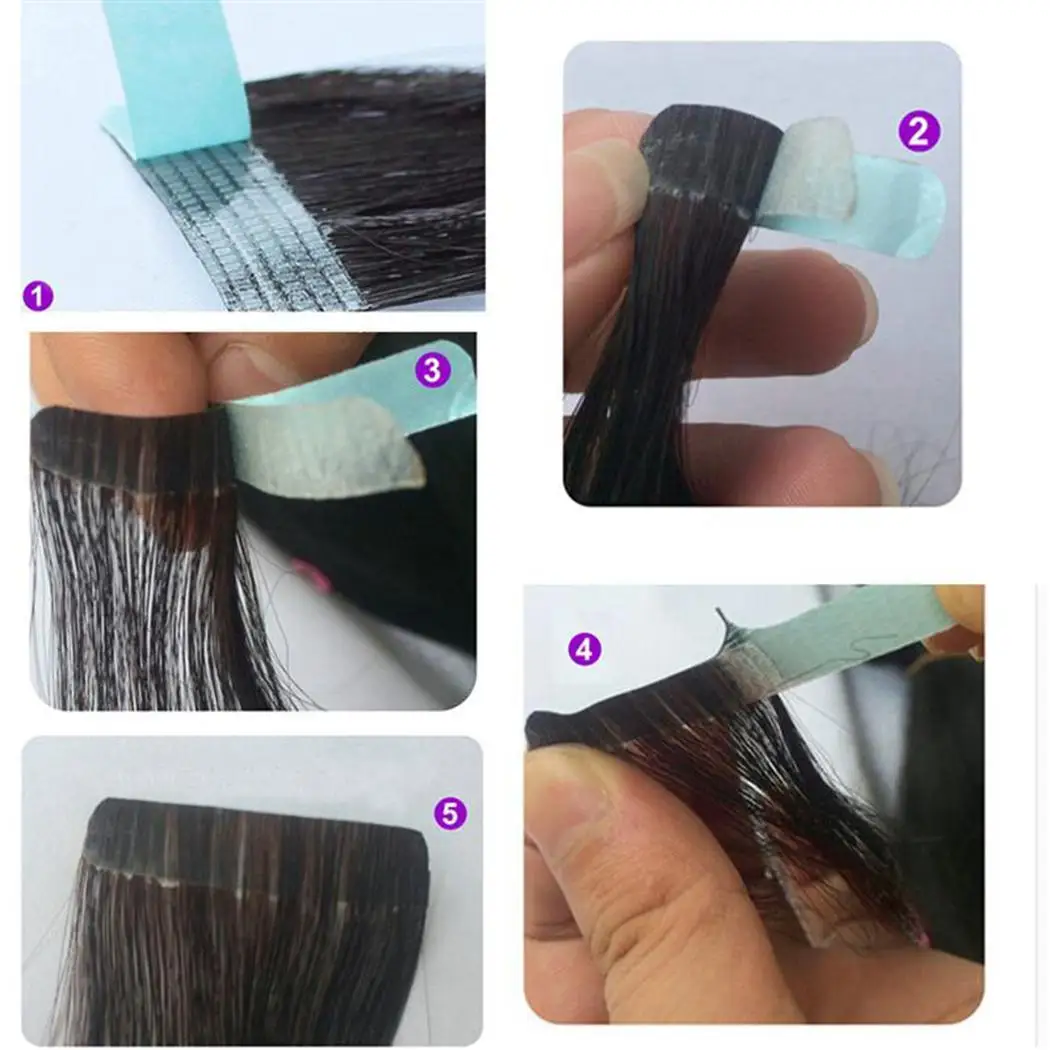 12pcs/Sheet Hair Tape Adhesive Glue Double Side Tape Waterproof For Lace Wig Hair Extension Tool