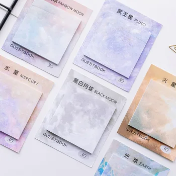 

kawaii universe planet sticky notes 30sheets Creative student message paste N times stickers mini memo pads school stationery