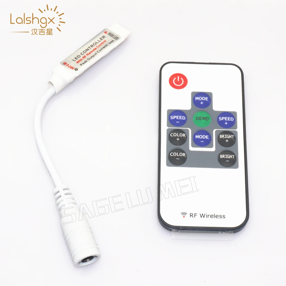 

best price 1 pcs DC5-24V 10 Keys Wireless RF Remote RGB strip Mini Controller Dimmer DC12V 5050 RGB led controller