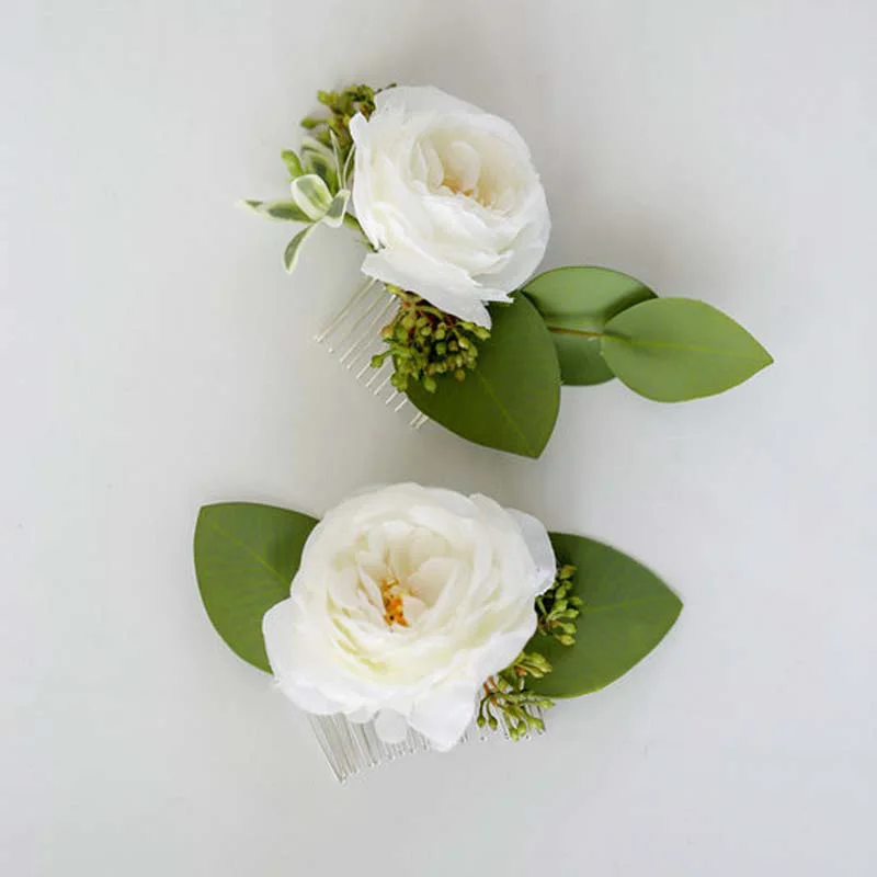 

Bride Wedding Handmade Greenery Accessories Headwear Prom Bridal Flower and Leaves Hair Accessories