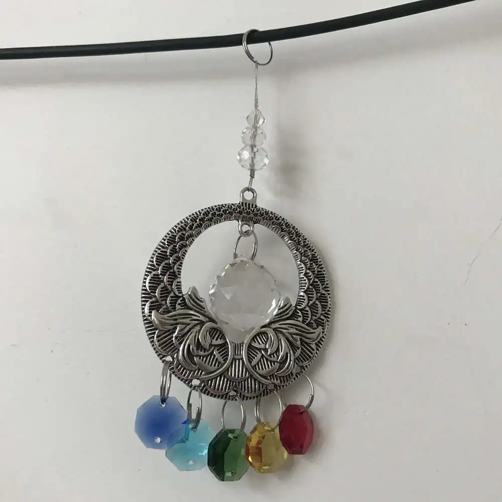 1 шт. хрустальный шар Suncatcher Chakra люстра кулон Декор Радуга производитель Висячие призматические орнаменты подарки - Цвет: multicolor