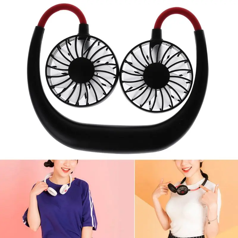 

Handheld Neck-Type Hanging Personal Fan With USB Cable Rechageable Portable Mini Cooling Tool For Outdoor Trvel Sports fan