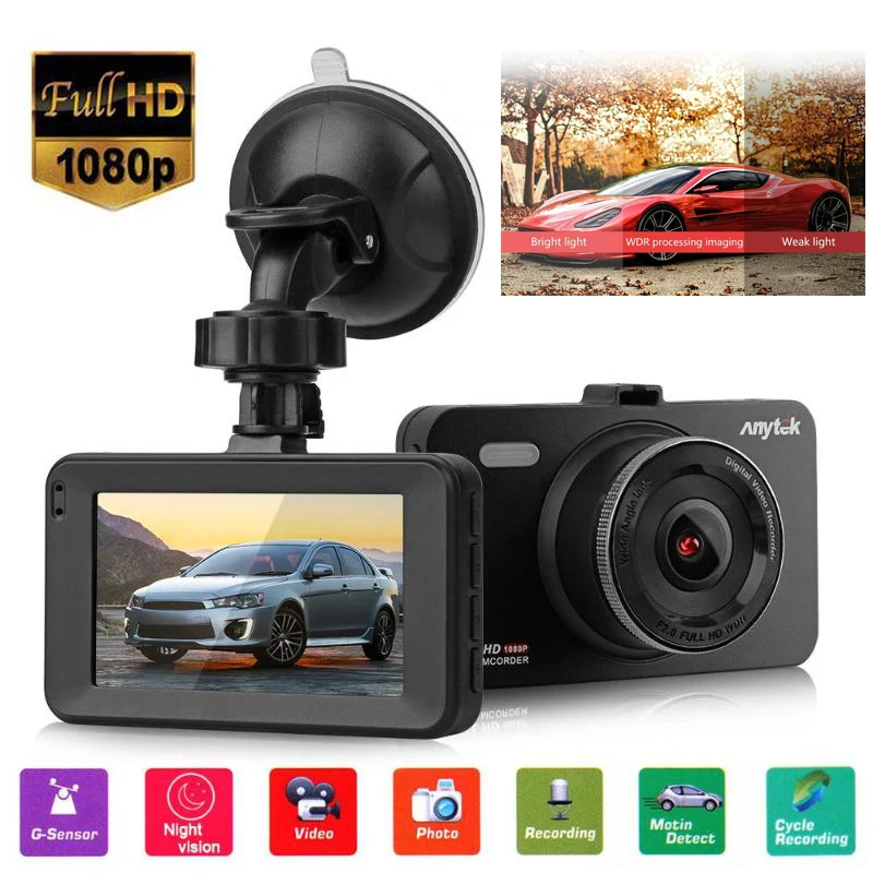 

Anytek A78 Car Dash Cam Full HD 1080P Car DVR 170 Degree Wide Angle Car DVR Night Vision Car Camera Recorder G-sensor Dashcam
