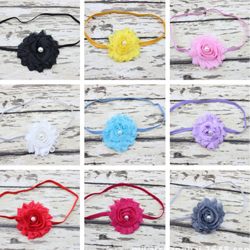 

Pearl Flower Candy Color Headwrap Baby Headbands Headwear Girls Hair Hairband Bronzing Hollow Flower Head Band Infant Newborn