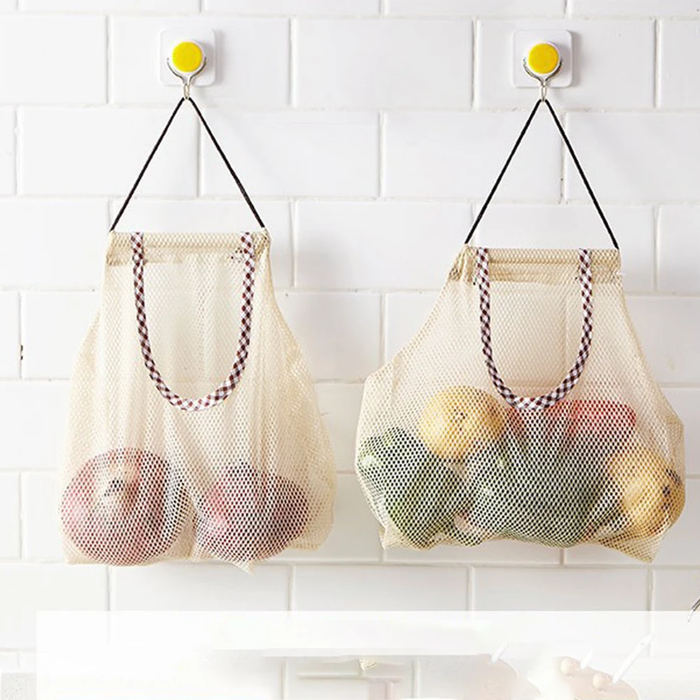 

3pcs Hanging Storage Onion Garlic Organizer Net Fruit Vegetable Storage Bag Kitchen Accessories Organize Basket