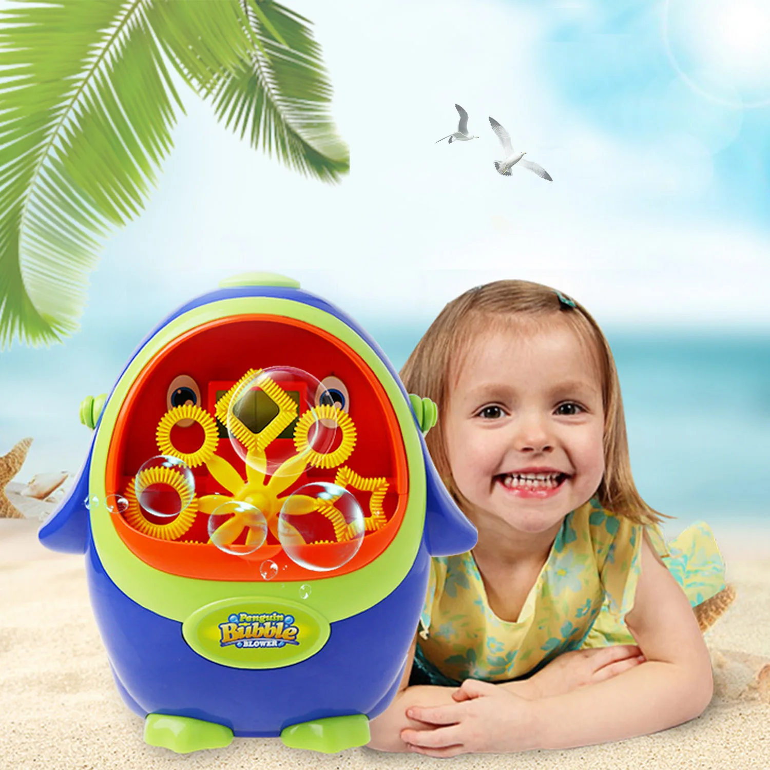 Kids Children Electric Penguin-shaped Bubble Blowing Show Toy Machine Gift Soap Bubbles For Baby Children Day Birthday Christmas