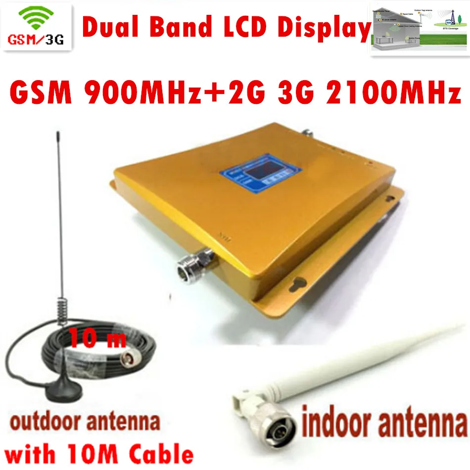 Новейший усилитель ЖК сигнала 2G 3G! Двухдиапазонный GSM 900 3G 2100 для мобильного