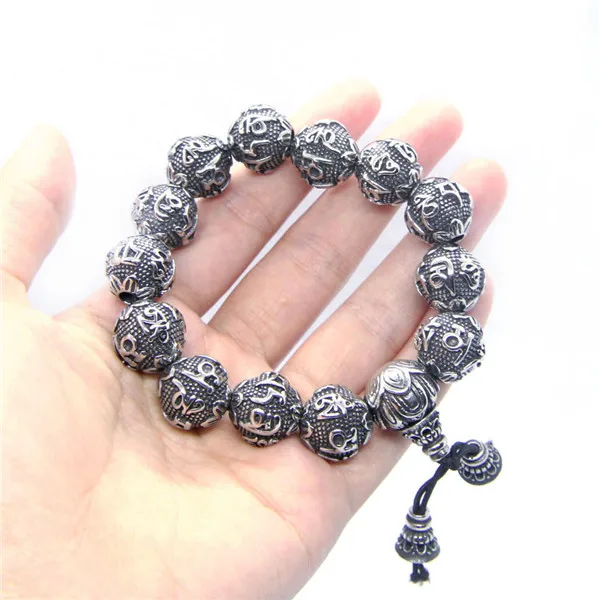 Real Heavy 100 Round Titanium Steel Ball Bracelet 316L Stainless Steel