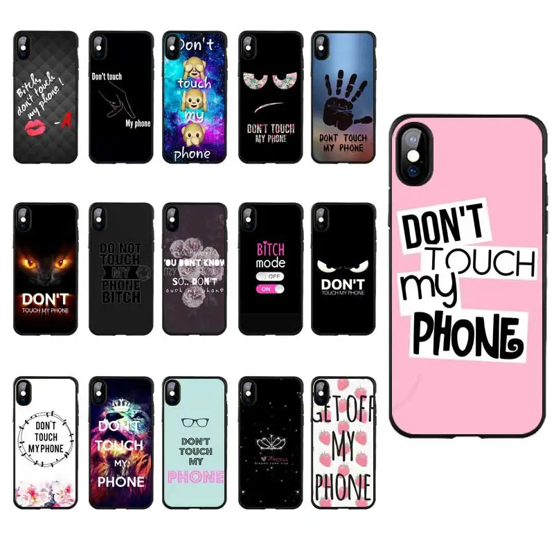 M212 Don't Touch My Phone Black Silicone Case Cover For Apple iPhone 11 Pro XR XS Max X 8 7 6 6S Plus 5 5S 5G SE |