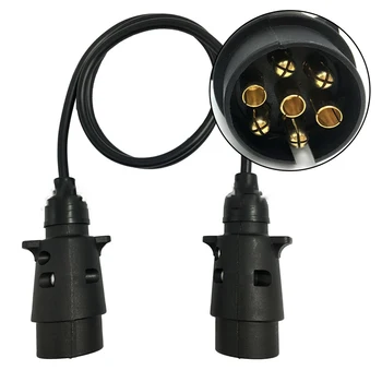 

12V 7 Pin Car Trailer Wiring Connector Extension Cable Spring Trailer Couplings Circuit Plug Socket Tester Black Car styling