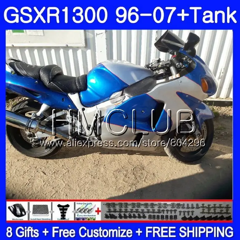 

Fairing For SUZUKI Hayabusa GSXR 1300 GSXR1300 96 02 03 04 05 06 07 26HM.16 GSX R1300 2002 2003 2004 2005 2006 2007 Blue silver