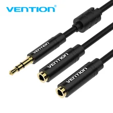 Vention Earphone Extension Cable Jack 3.5mm Audio Cable Male to 2 Female Aux cable Headphone Splitter for iPhone 8 Samsung S8 PC