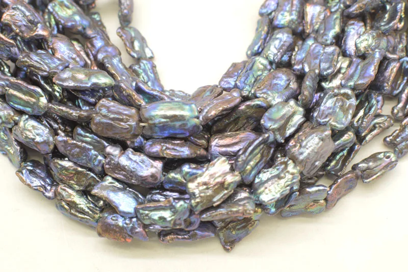 

freshwater pearl reborn keshi baroque black biwa 18-24mm 15"FPPJ wholesale beads nature loose beads for DIY jewelry