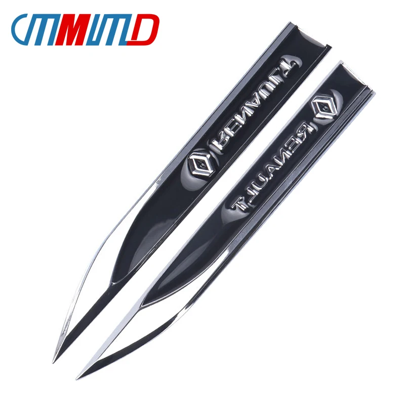 

1pair Car styling 3D metal Emblem Car Fender side Sticker Auto Badge decoration decal F Renault Auto Decoration Accessories