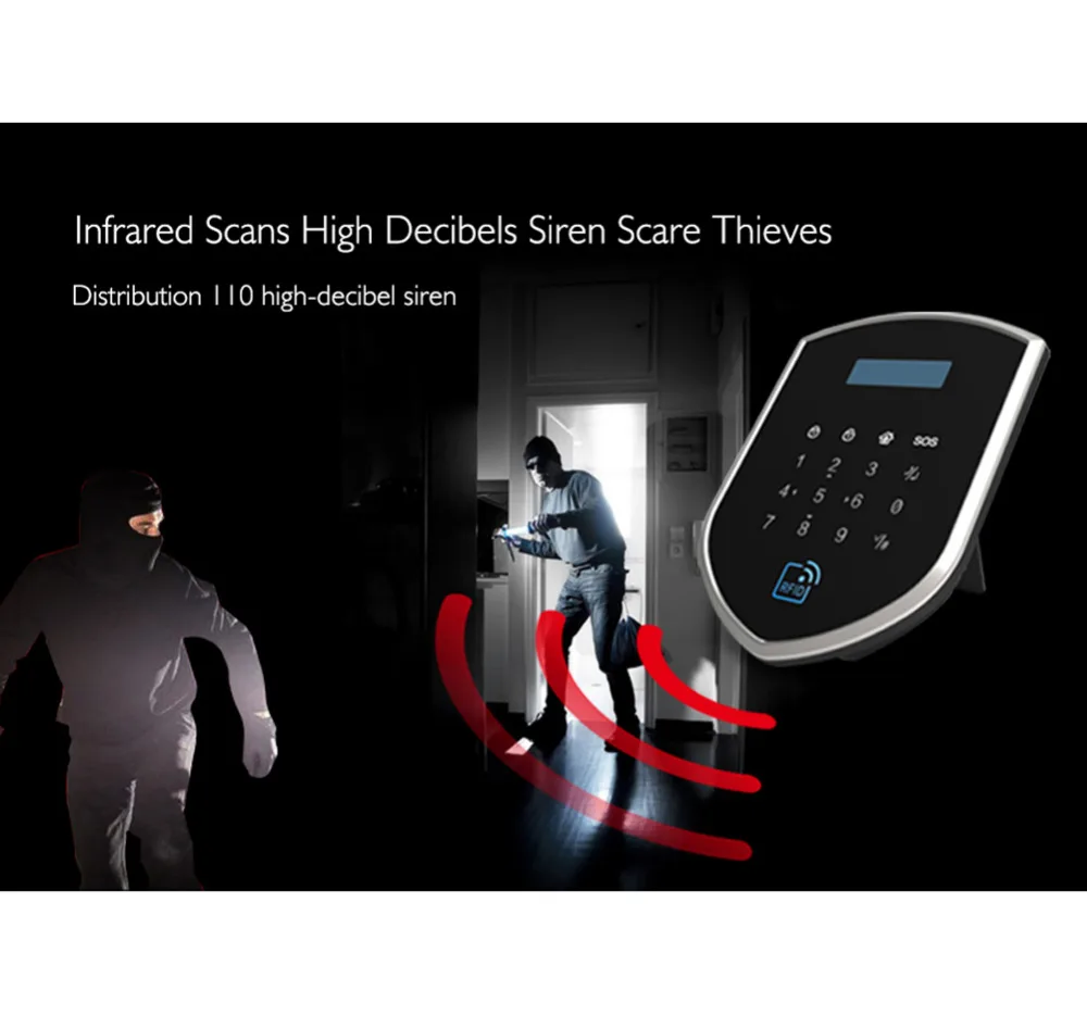 Wolf-Guard WM3GR 3G Wifi inalámbrico sistema de alarma de seguridad para el hogar Kit de bricolaje APP Control Sensor de movimiento antirrobo sistema de alarma