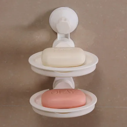 Two Layer Suction Holder Soap Dish Storage Basket Soap Box Stand Soap Holder Kitchen Tools Bathroom Accessories