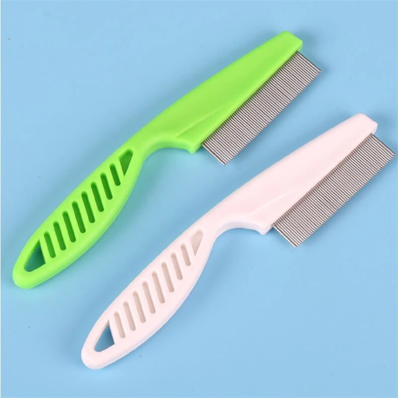 

Multi-color beautiful packaging Pet Hair Grooming Comb Flea Brush Puppy Handhold Stainless Hair Combs Cat Dog Cleaning Supplies