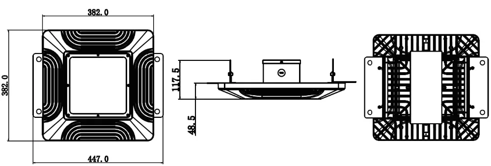 recessed mounting LED canopy light size