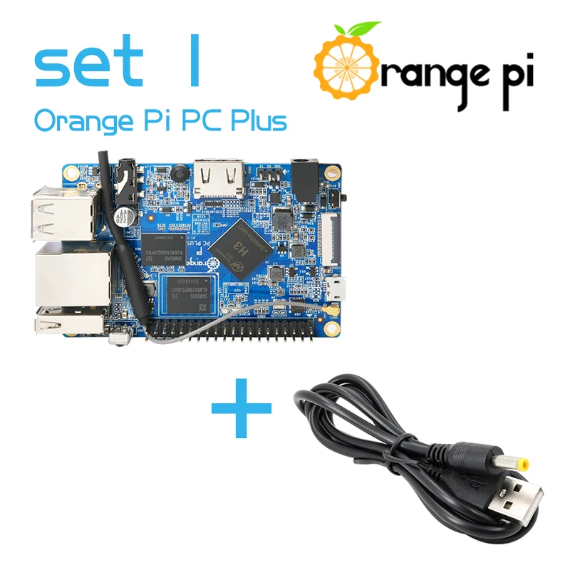 Оранжевый Pi PC Plus SET1: оранжевый Pi PC Plus+ USB для постоянного тока 4,0 мм-1,7 мм кабель питания